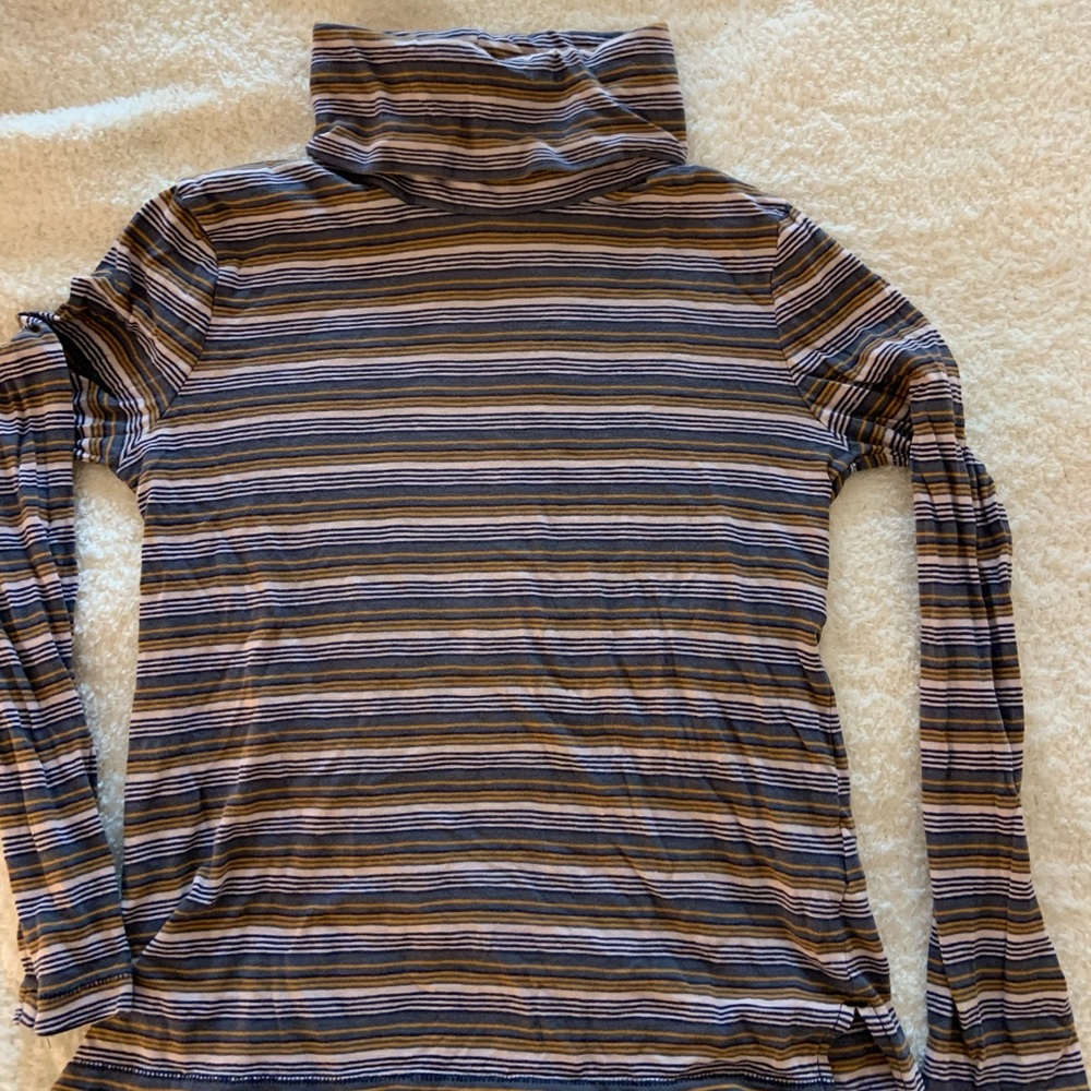 Madewell striped turtleneck purple xxs